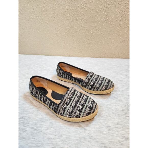 BOC Womens Woven Slip On Casual Black White Loafer Espadrille Size‎ 7M - Picture 1 of 5